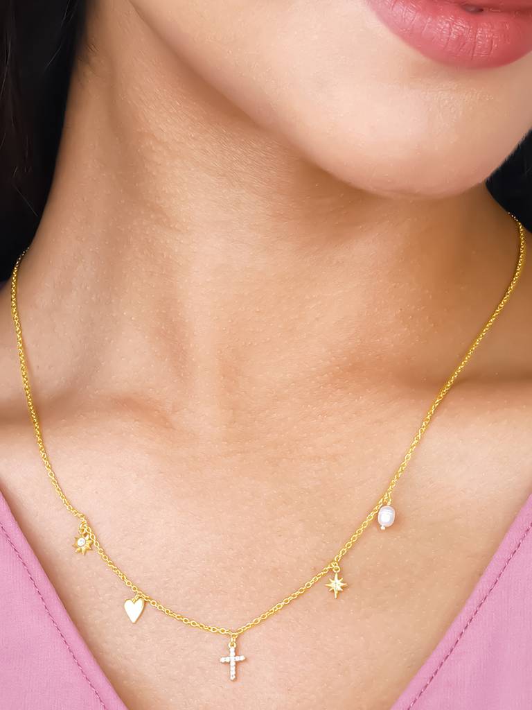 Giva 925 Sterling Silver Golden Symphony Necklace