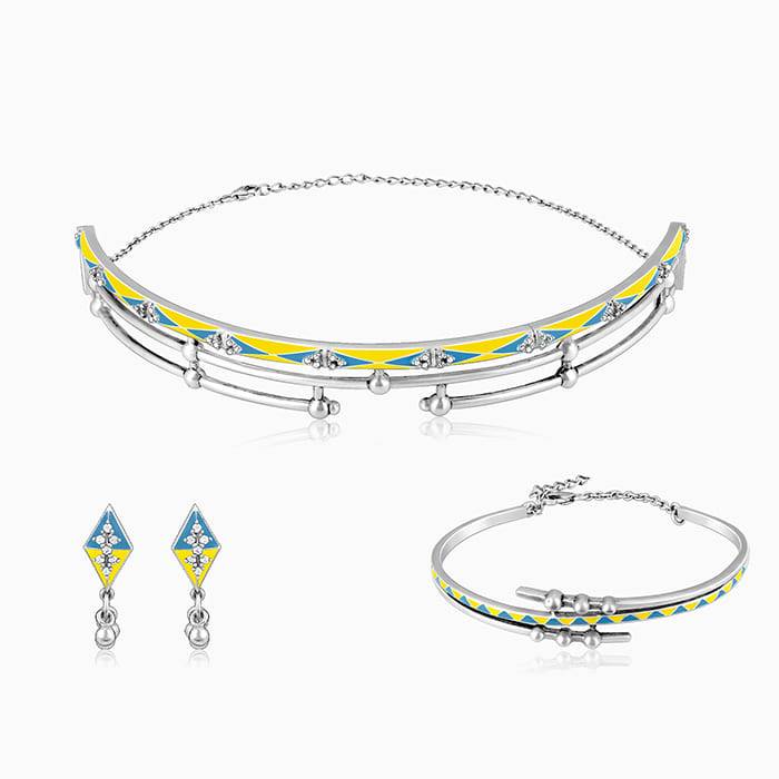 Giva 925 Oxidized Silver Vintage Set Of Three| Gifts For Women And Girls | With Certificate Of Authe : PD02034ER02246BR0791