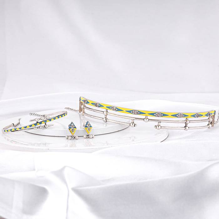 Giva 925 Oxidized Silver Vintage Set Of Three| Gifts For Women And Girls | With Certificate Of Authe : PD02034ER02246BR0791
