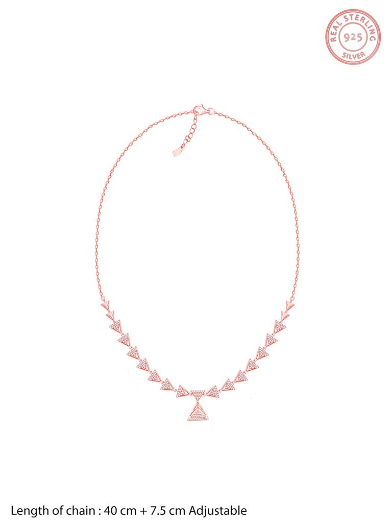 Giva 925 Sterling Silver Rose Gold Hold Time Necklace