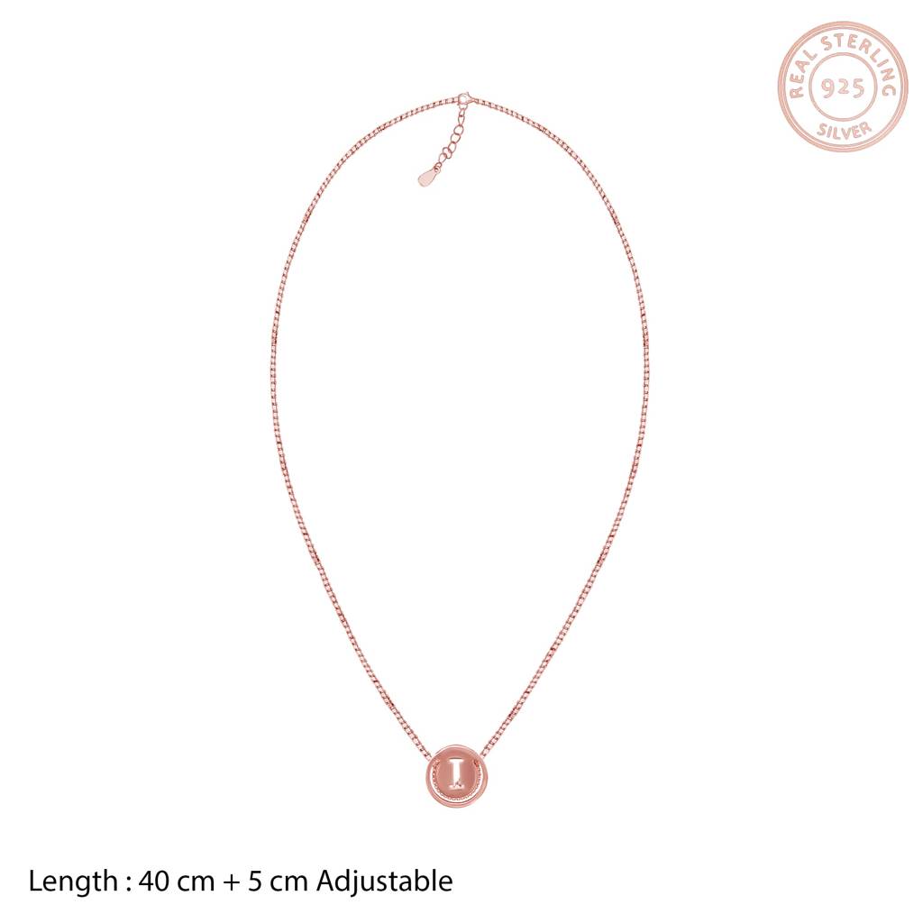 Rose Gold I Initial Pendant With Chain : PD0204
