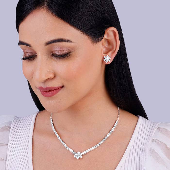 Giva 925 Sterling Silver Virtuous Flora Set| Gifts For Women And Girls | With Certificate  : PD02062ER02228