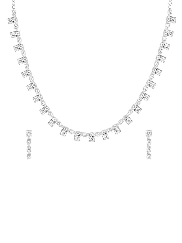 Giva 925 Sterling Silver Zirconia Square Set