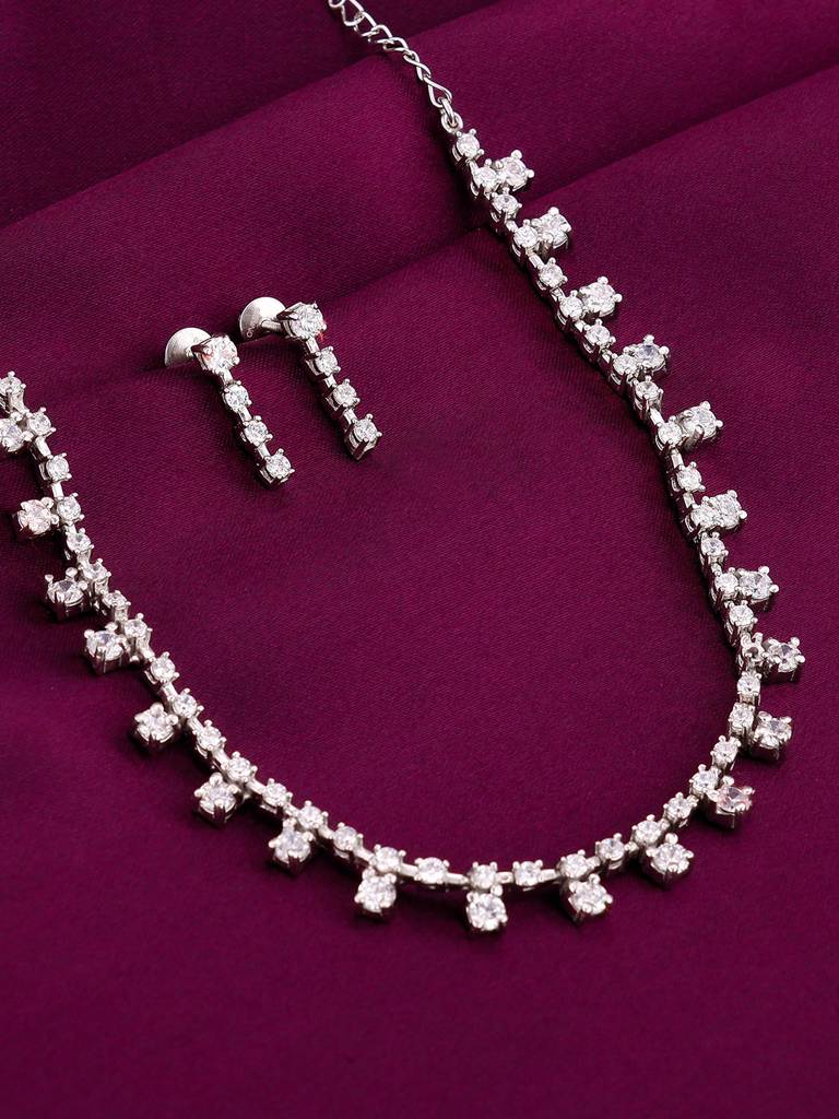 Giva 925 Sterling Silver Zirconia Square Set