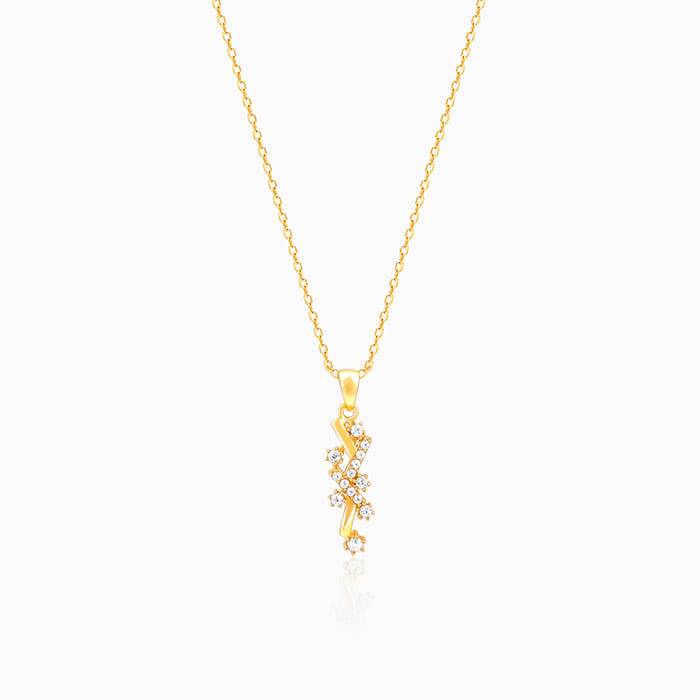 Giva 925 Silver Golden Zigzag Pendant With Link Chain : PD02075
