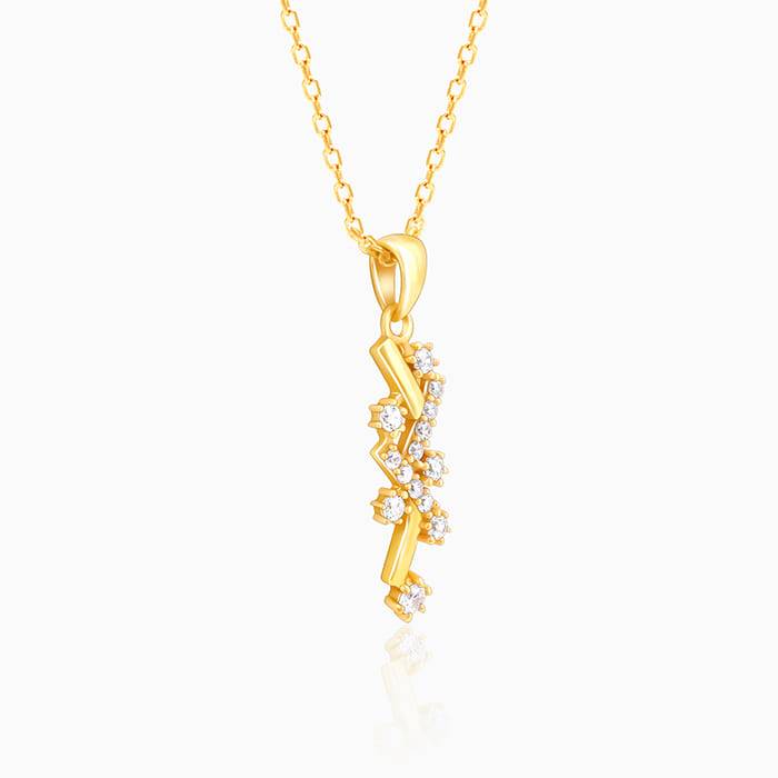 Giva 925 Silver Golden Zigzag Pendant With Link Chain : PD02075
