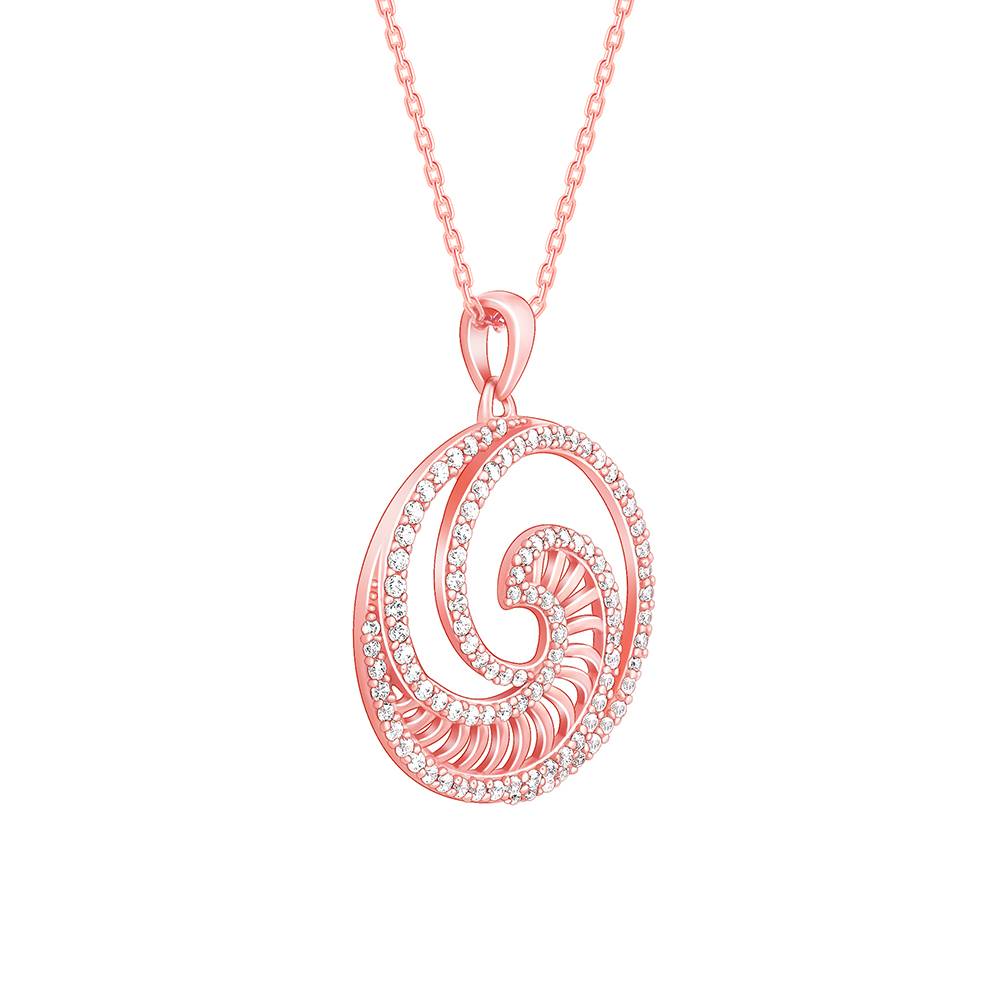 Giva 925 Silver Rose Gold Whirpool Pendant With Link Chain : PD02076
