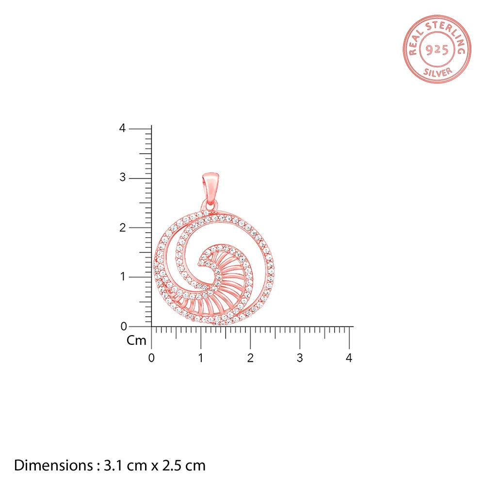 Giva 925 Silver Rose Gold Whirpool Pendant With Link Chain : PD02076