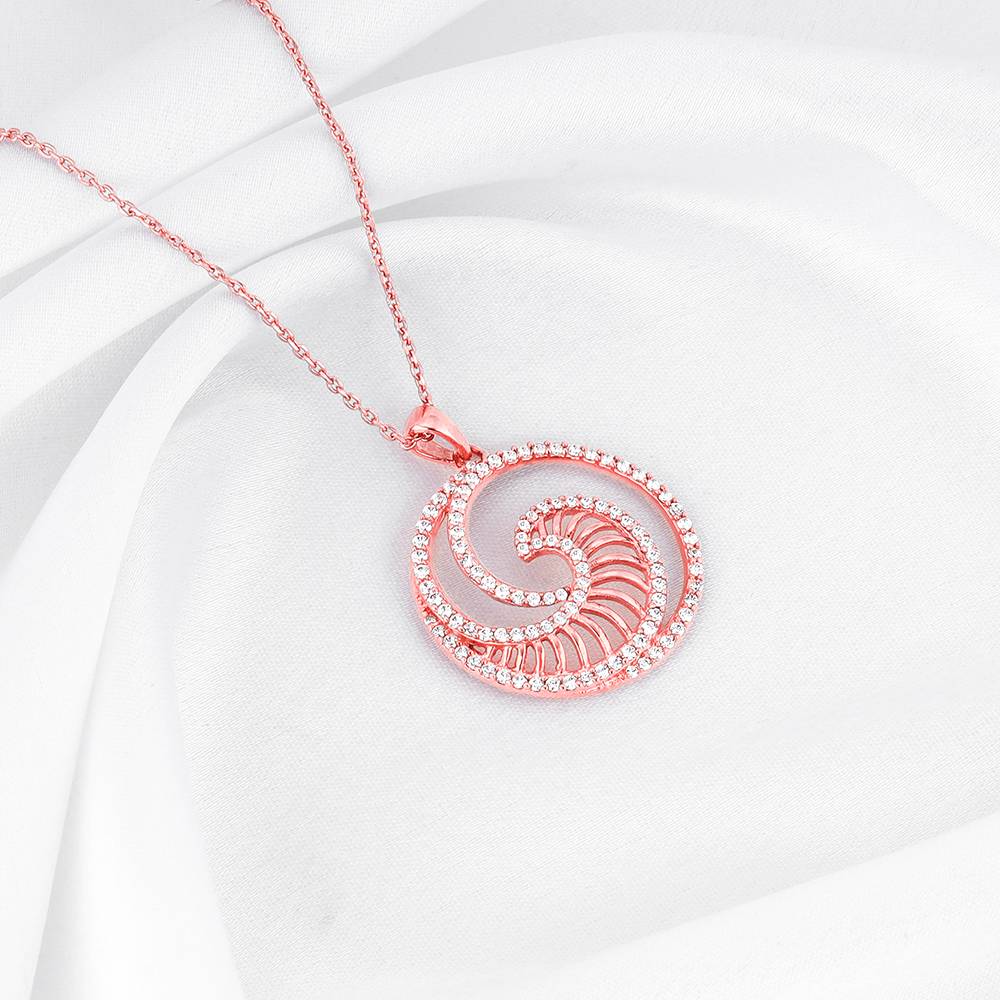 Giva 925 Silver Rose Gold Whirpool Pendant With Link Chain : PD02076