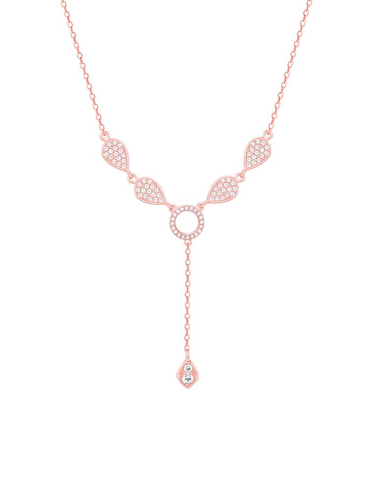 Giva 925 Sterling Silver Rose Gold Classic Lariat Necklace