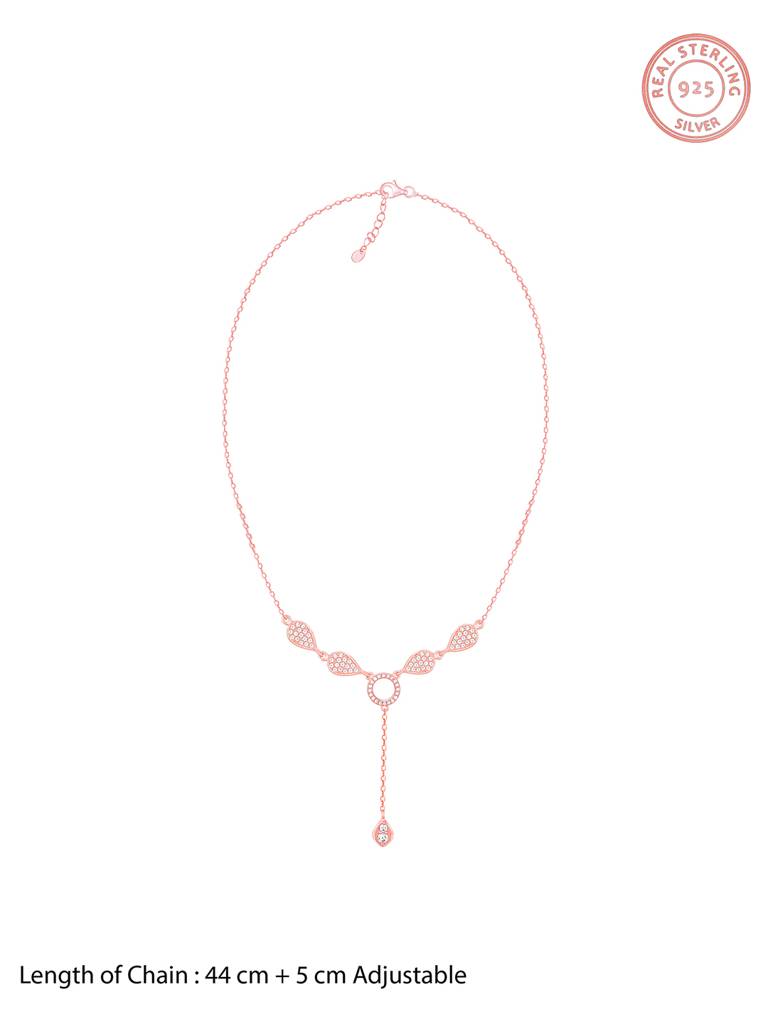 Giva 925 Sterling Silver Rose Gold Classic Lariat Necklace