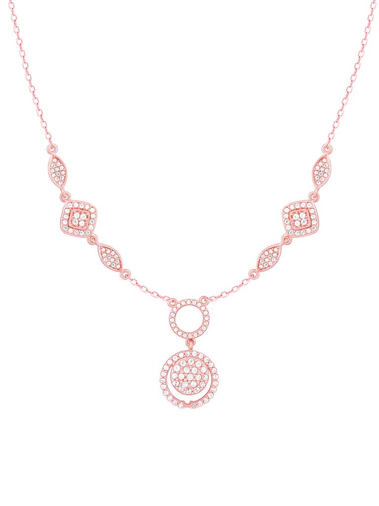 Giva 925 Sterling Silver Rose Gold Radiant Halo Necklace