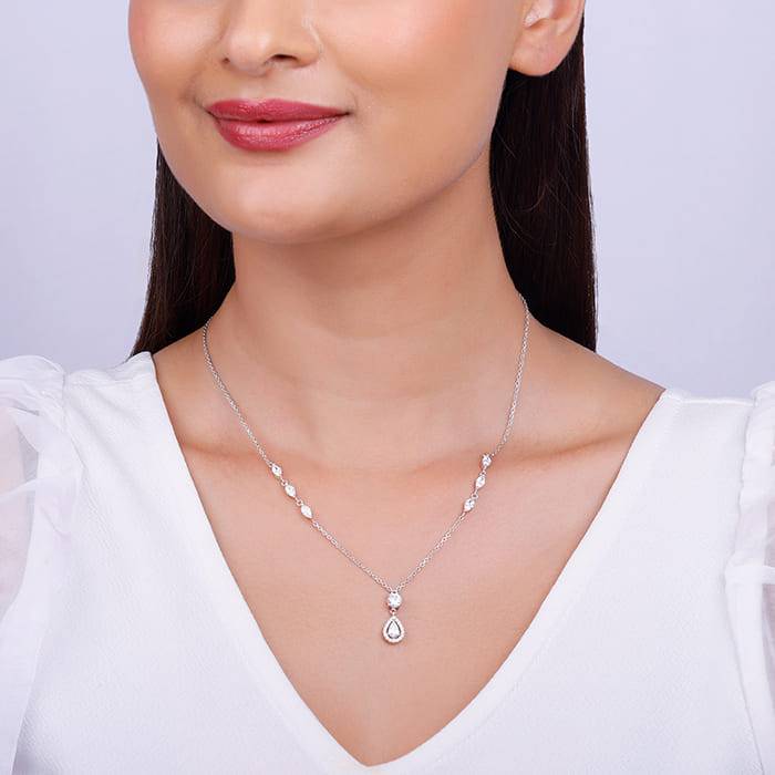 Giva 925 Sterling Silver Regal Radiance Necklace| Pendant To Gift Women & Girls | With Cer : PD02109