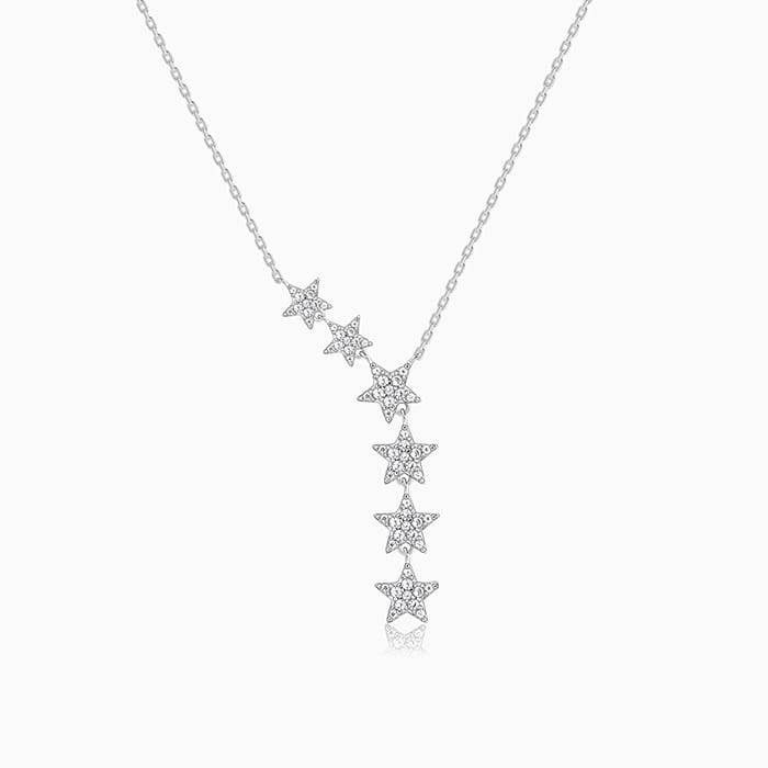 Silver Starry Drop Necklace : PD0210
