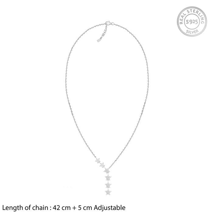 Silver Starry Drop Necklace : PD0210