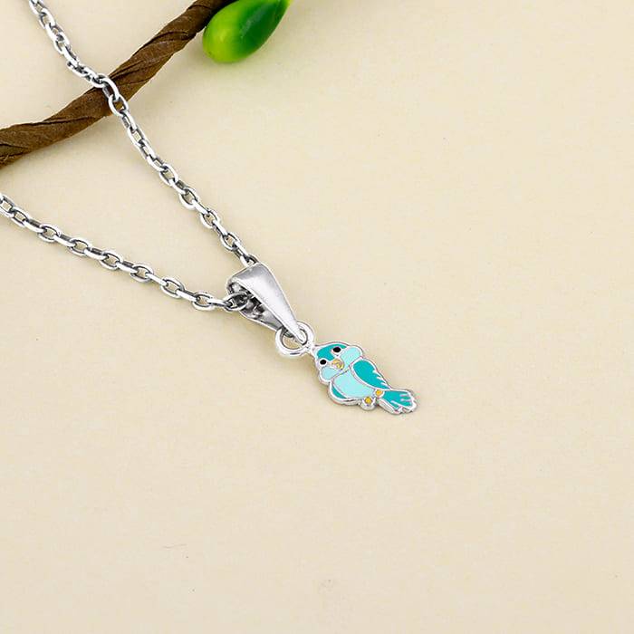 Giva 925 Sterling Silver Bubbly Bird Kids Pendant With Link Chain|Studs To Gifts For Kids  : PD02116