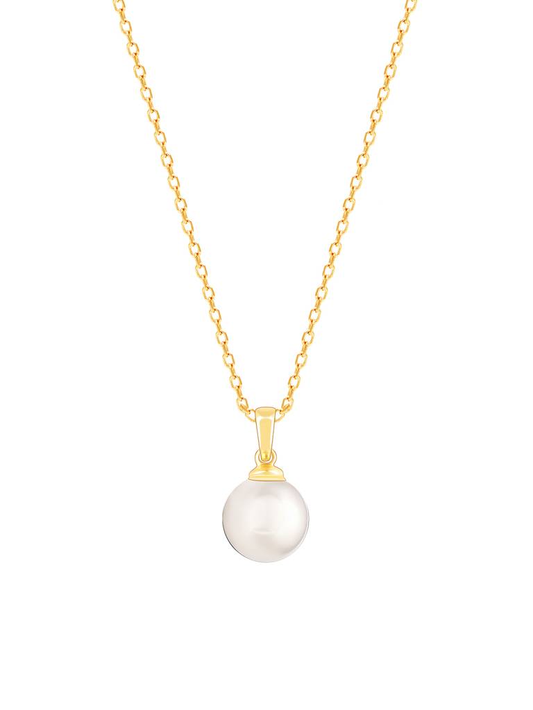 Giva 925 Sterling Silver Golden Pearly Pendant With Link Chain