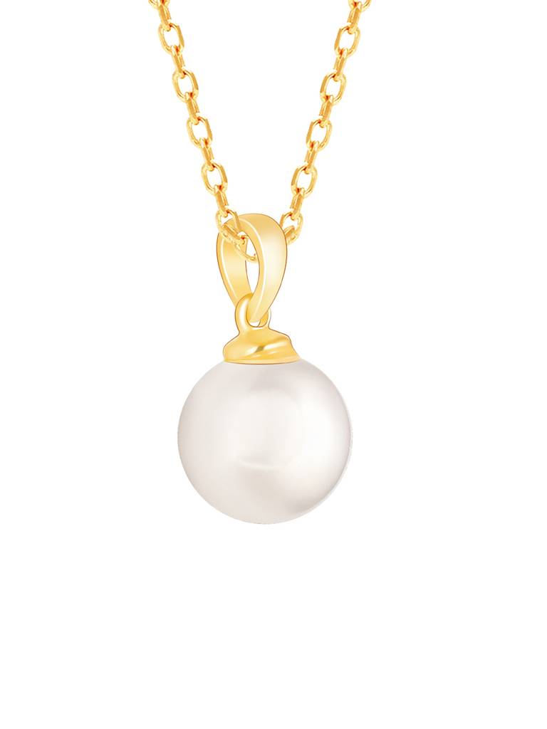 Giva 925 Sterling Silver Golden Pearly Pendant With Link Chain