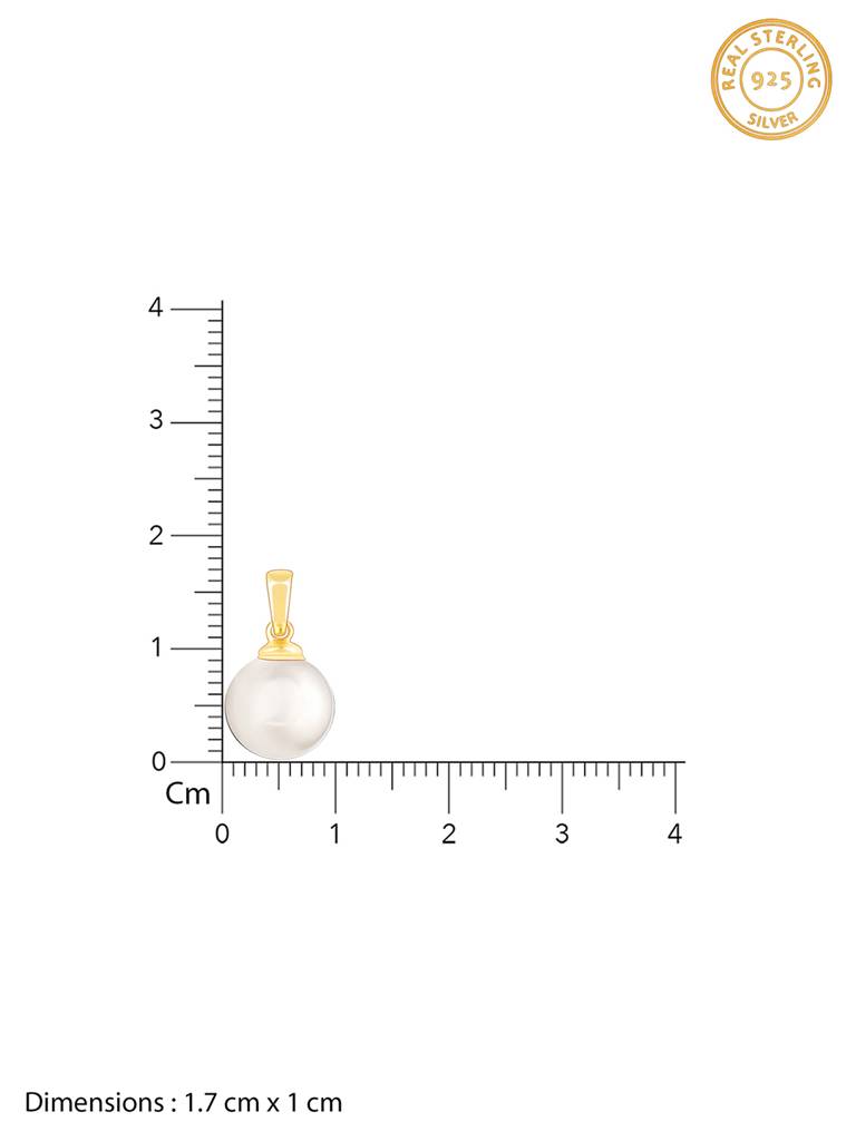 Giva 925 Sterling Silver Golden Pearly Pendant With Link Chain