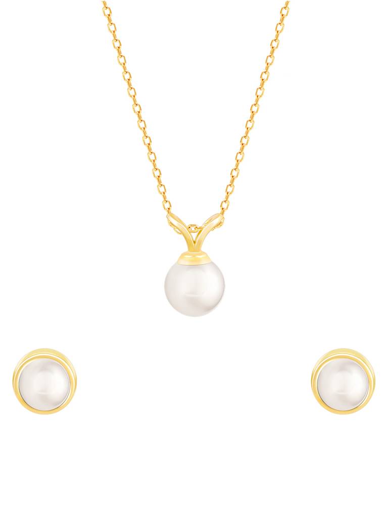Giva 925 Sterling Silver Golden Radiant Pearl Set