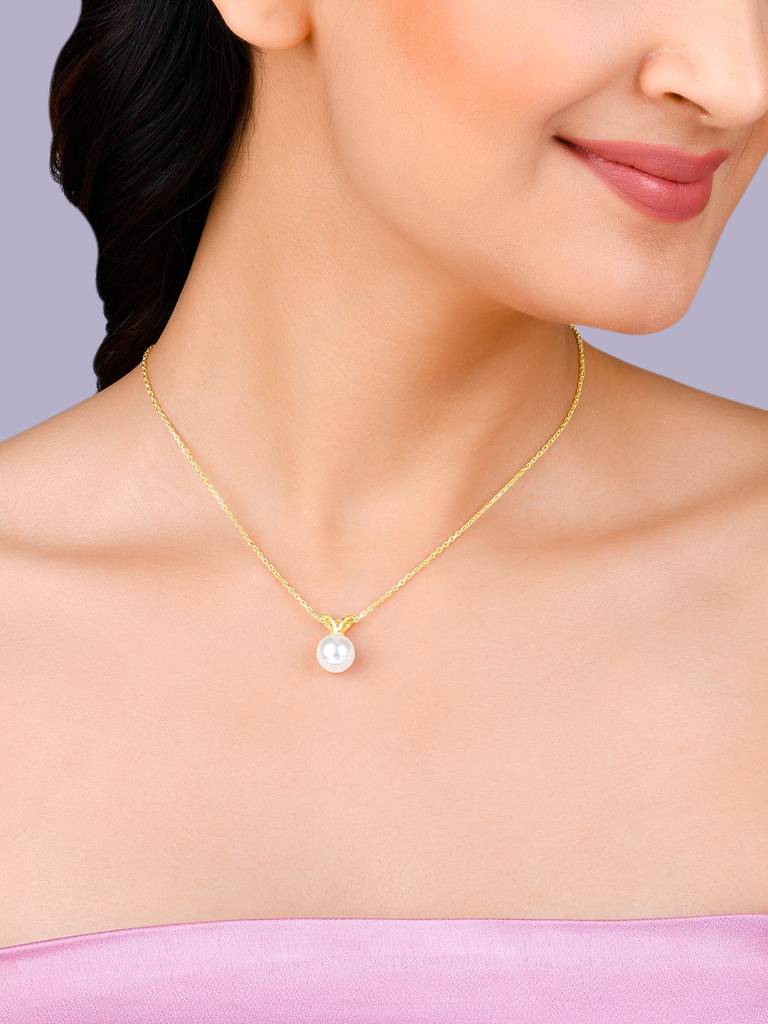 Giva 925 Sterling Silver Golden Radiant Pearl Set