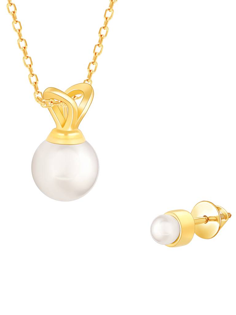 Giva 925 Sterling Silver Golden Radiant Pearl Set