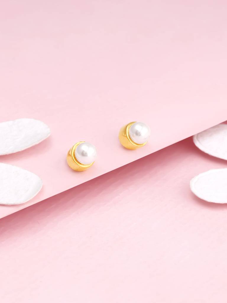Giva 925 Sterling Silver Golden Radiant Pearl Set
