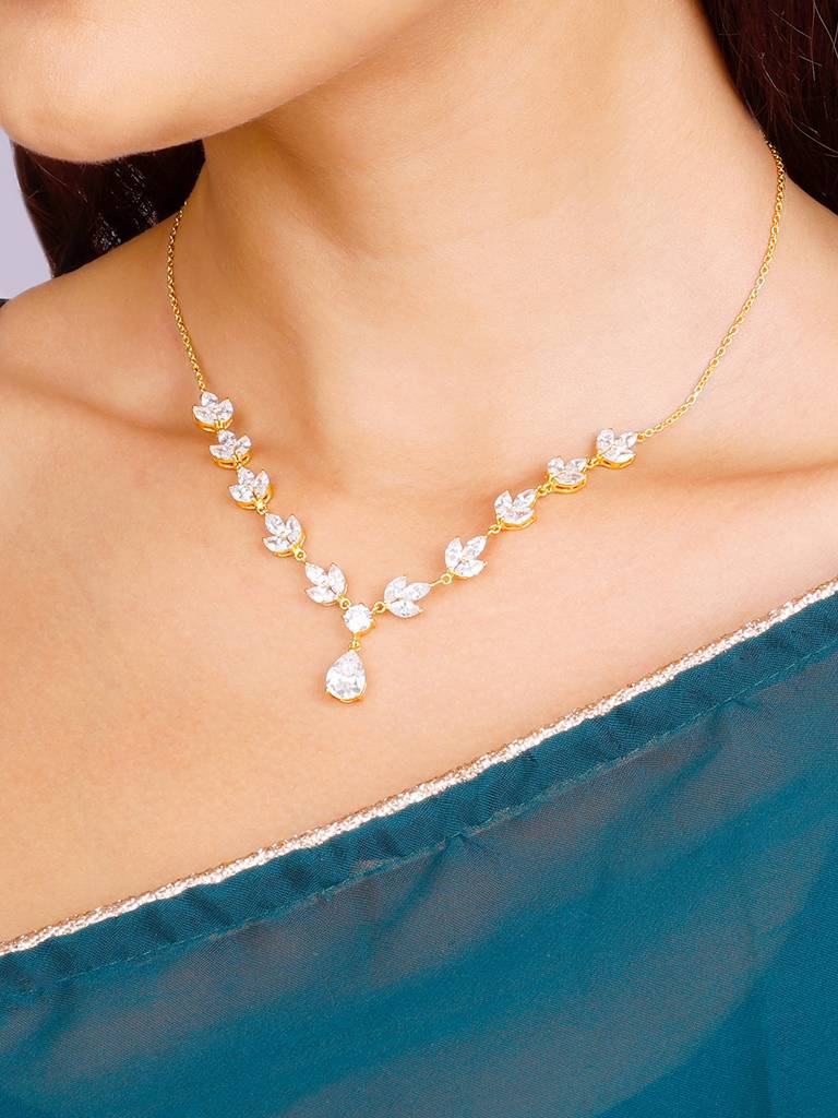 Giva 925 Sterling Silver Golden Shimmering Necklace