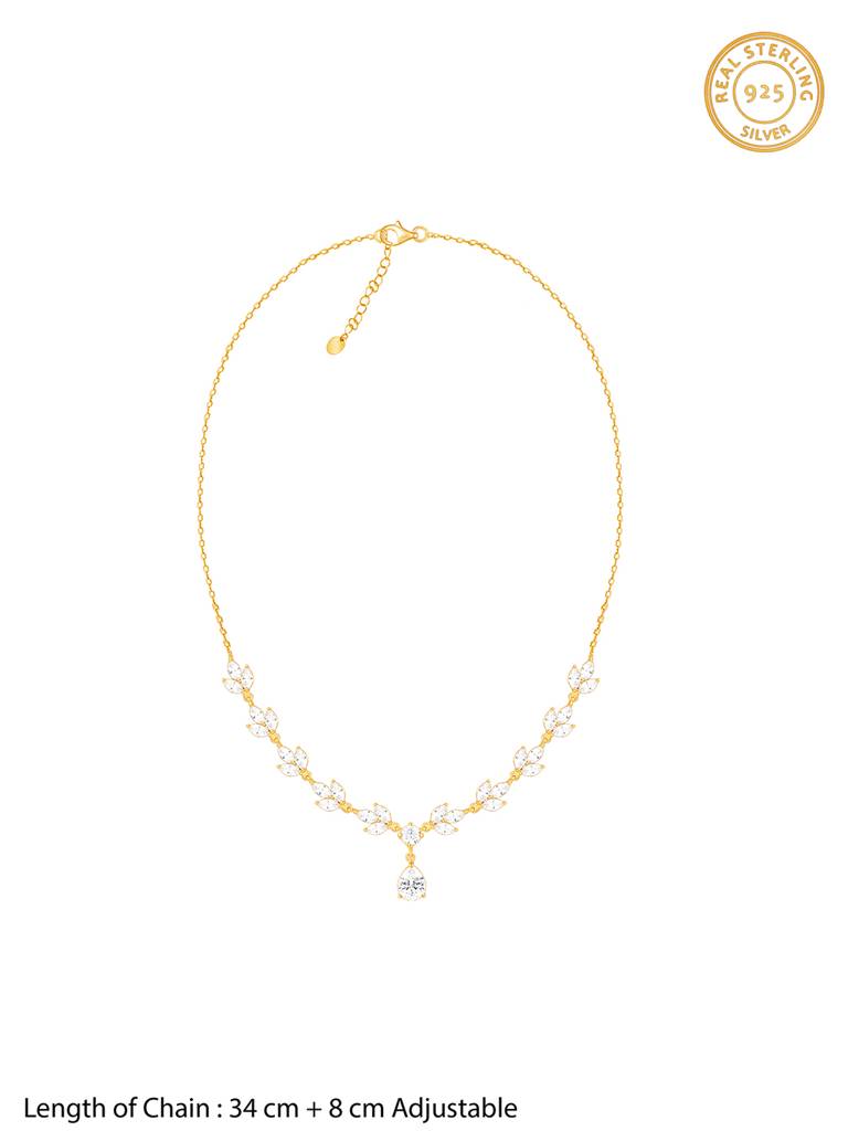 Giva 925 Sterling Silver Golden Shimmering Necklace