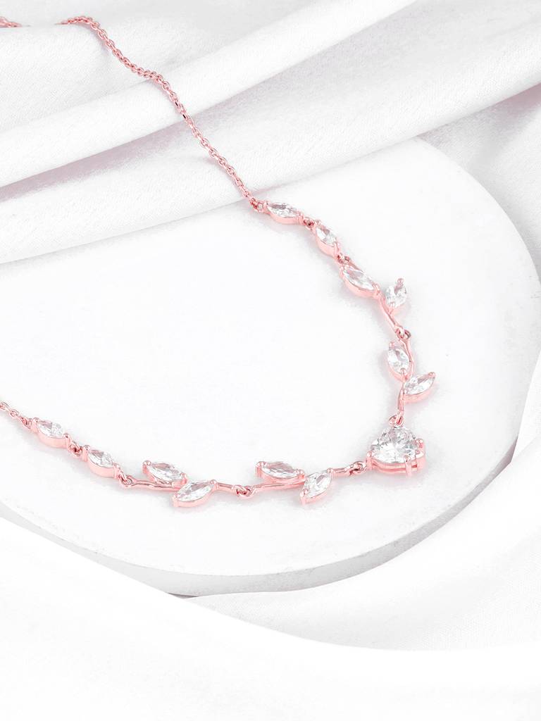 Giva Rose Gold Heart Choker Buy Silver Deer Heart Necklace At Best
