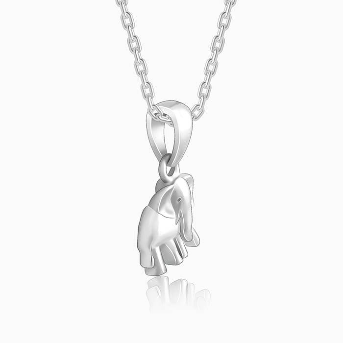 Giva 925 Sterling Silver Tusker Pendant With Link Chain| Necklace To Gift Women & Girls |  : PD02128