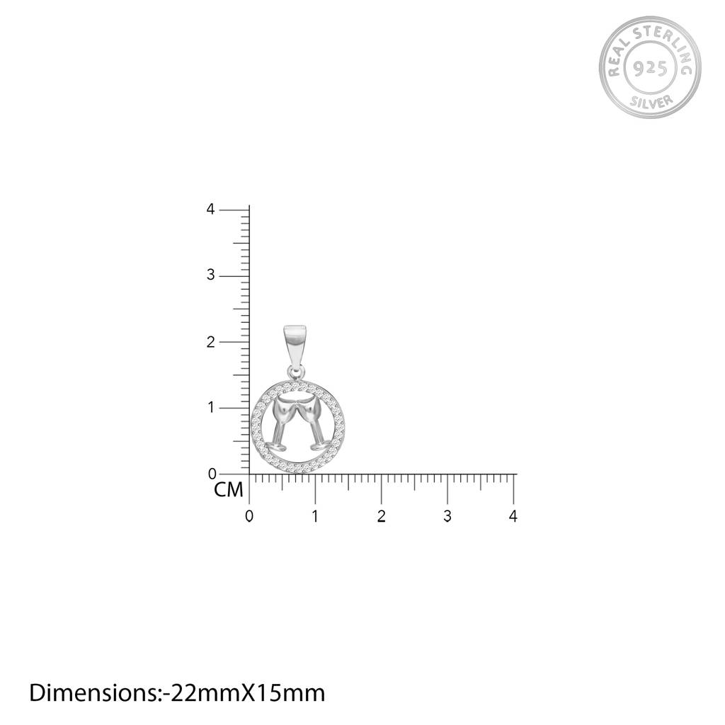Silver Celebration Pendant With Link Chain : PD0212