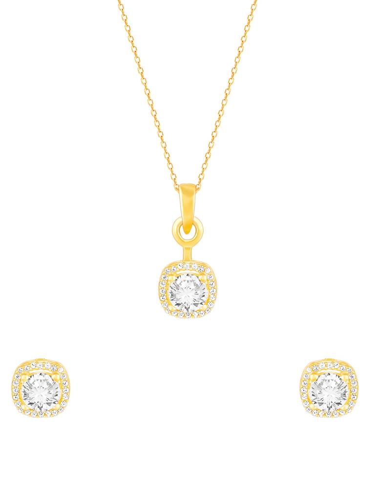 Giva 925 Sterling Silver Golden Classy Solitaire Set