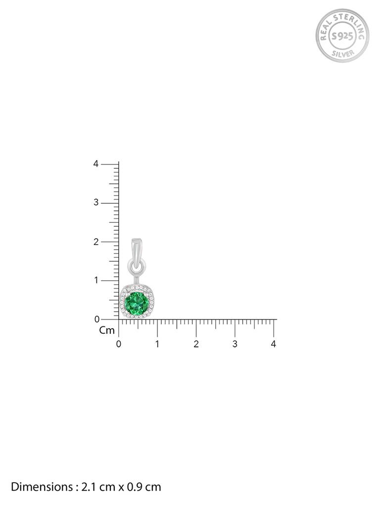 Giva 925 Sterling Silver Green Galaxy Pendant With Link Chain