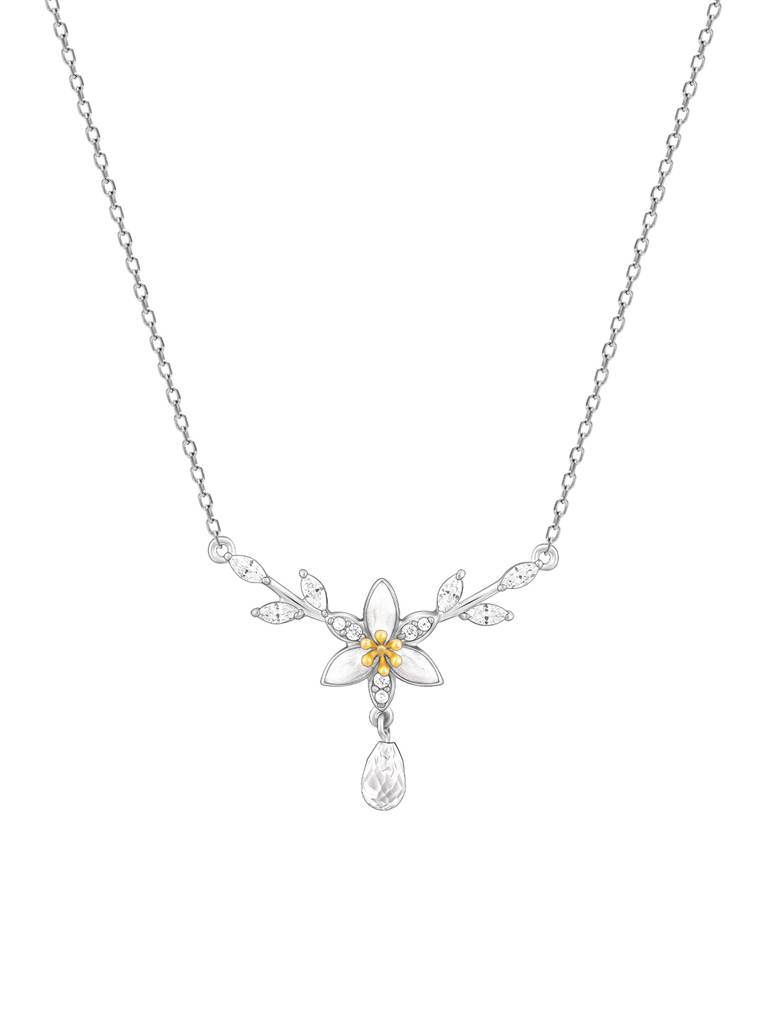 Giva 925 Sterling Silver Bhumi Silver One In A Trillium Necklace