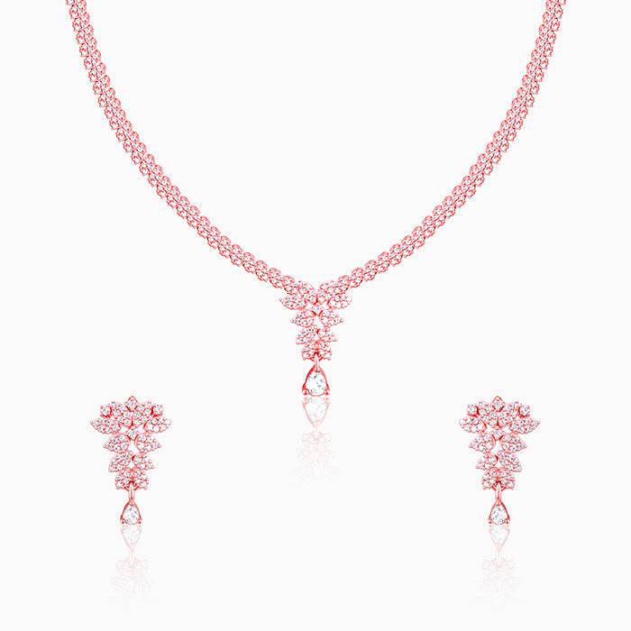 Giva 925 Sterling Silver Rose Gold Party Wear Set| Gifts For Women And Girls | With Certif : PD02140ER02364