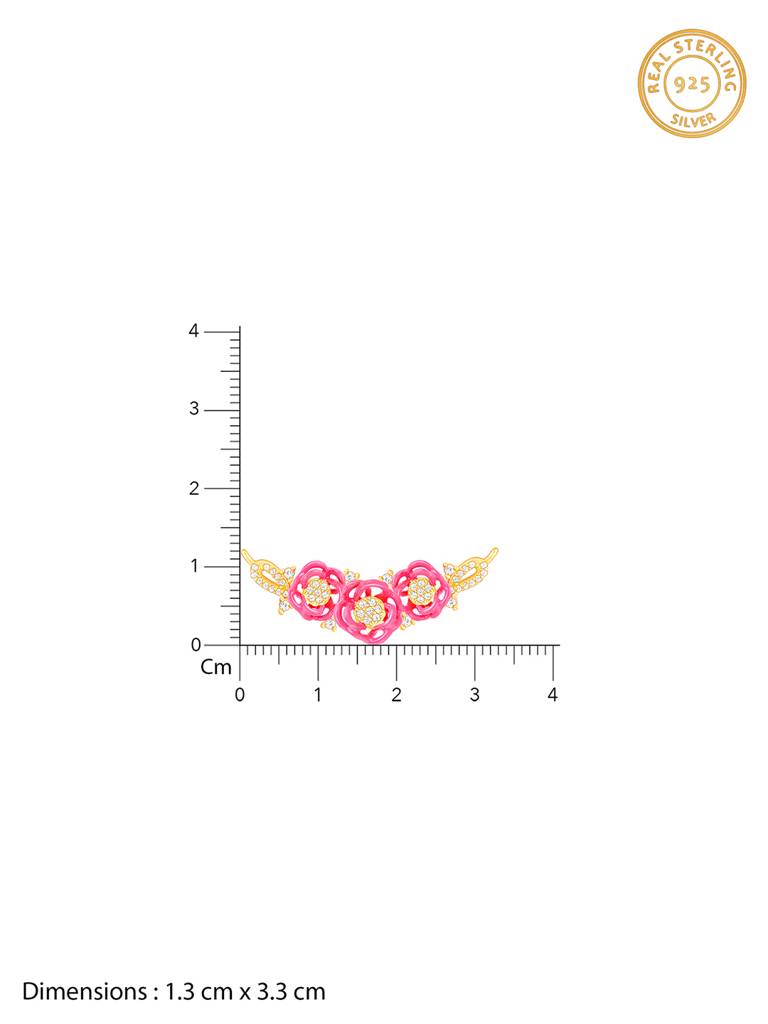 Giva 925 Sterling Silver Bhumi Golden Hot Pink Brahma Kamal Necklace