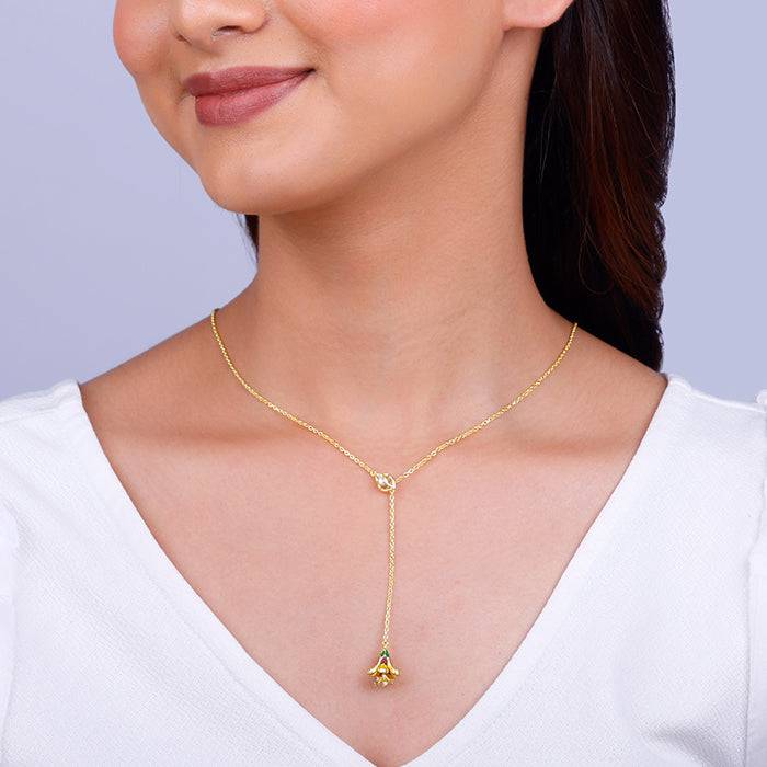 Giva 925 Silver Bhumi Golden Bell Mellow Lariat Necklace : PD02145