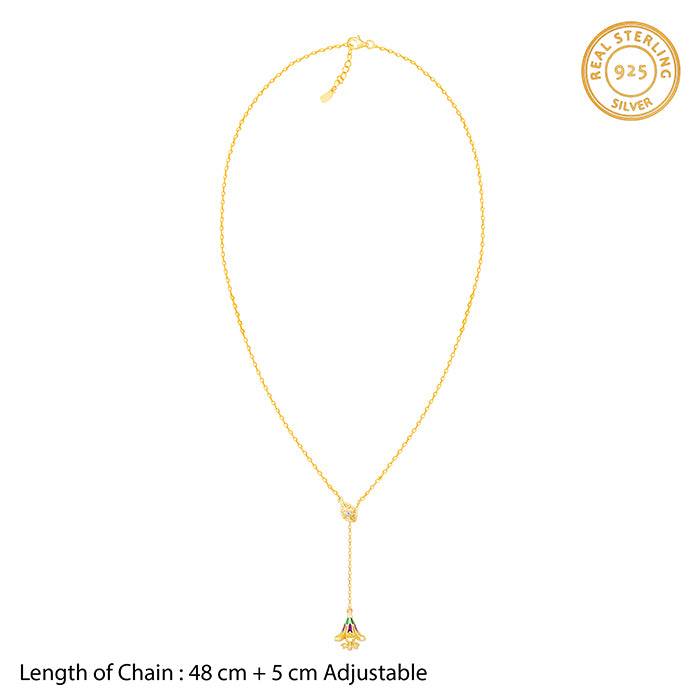Giva 925 Silver Bhumi Golden Bell Mellow Lariat Necklace : PD02145
