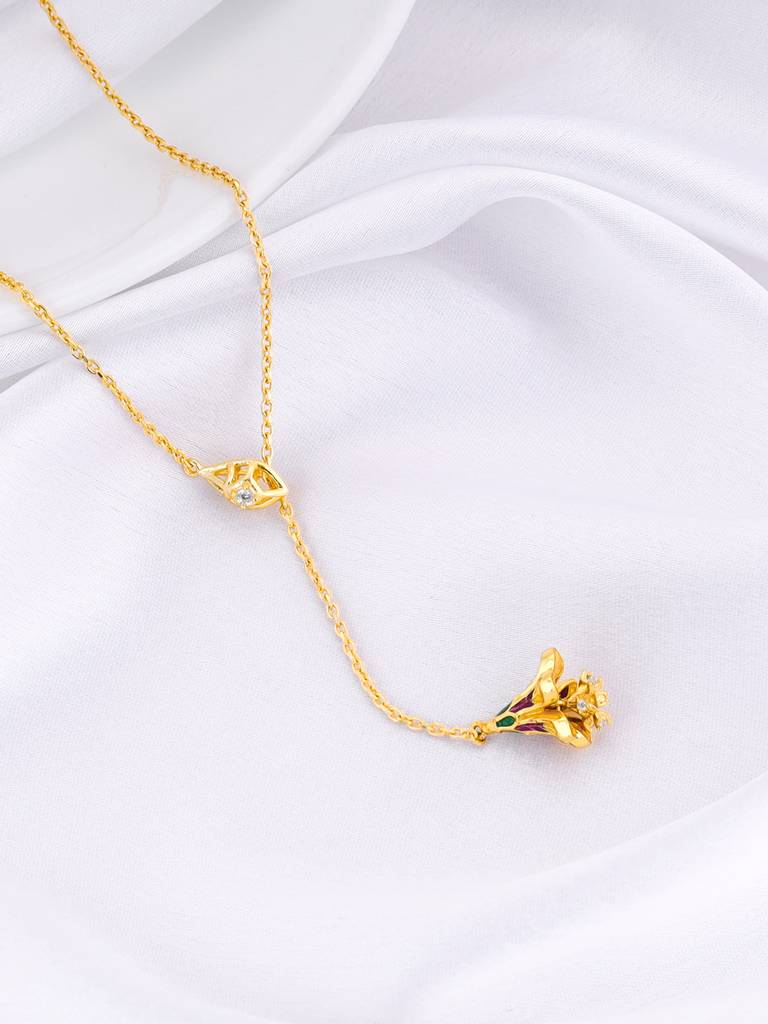 Giva 925 Silver Bhumi Golden Bell Mellow Lariat Necklace : PD02145