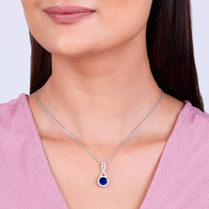 Giva 925 Sterling Silver Blue-Maze Pendant With Link Chain| Necklace To Gift Women & Girls : PD02147