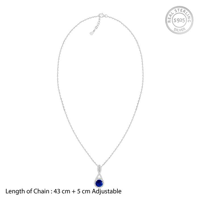 Giva 925 Sterling Silver Blue-Maze Pendant With Link Chain| Necklace To Gift Women & Girls : PD02147