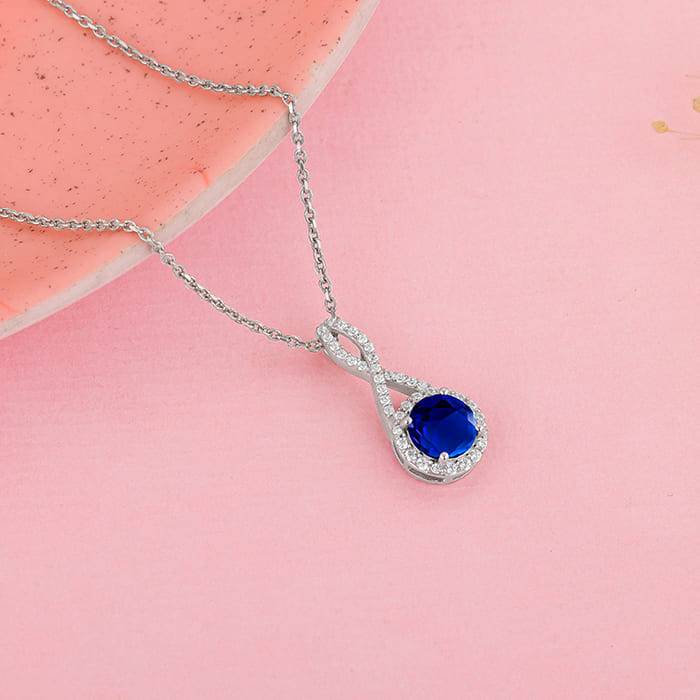 Giva 925 Sterling Silver Blue-Maze Pendant With Link Chain| Necklace To Gift Women & Girls : PD02147