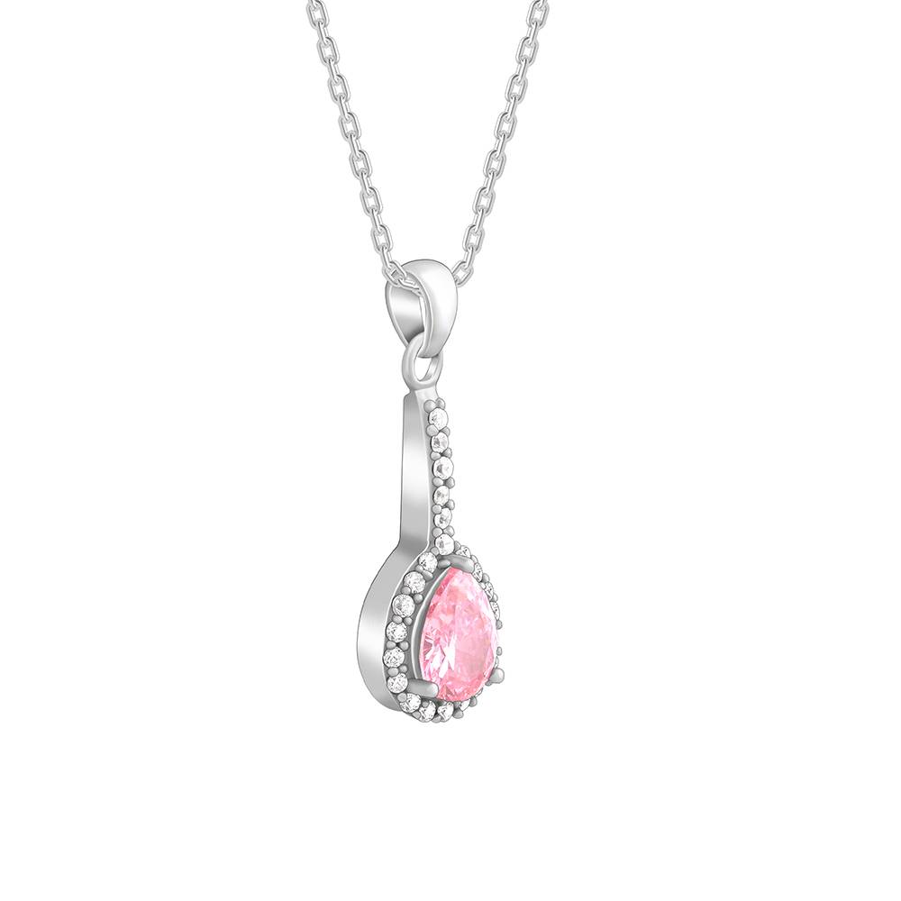 Giva 925 Silver Awe In Pink Pendant With Link Chain : PD02150