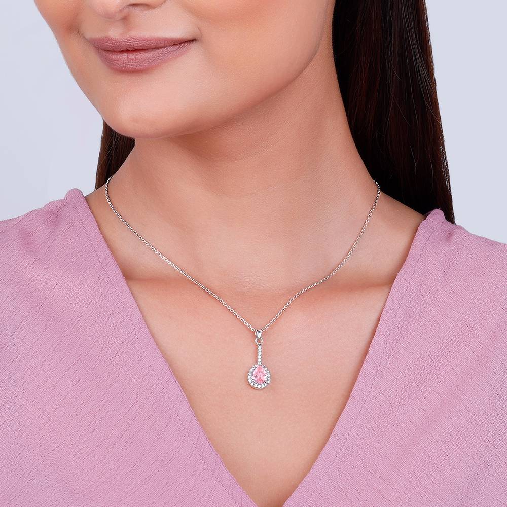 Giva 925 Silver Awe In Pink Pendant With Link Chain : PD02150