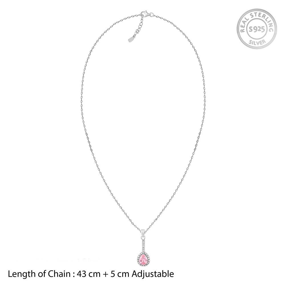 Giva 925 Silver Awe In Pink Pendant With Link Chain : PD02150