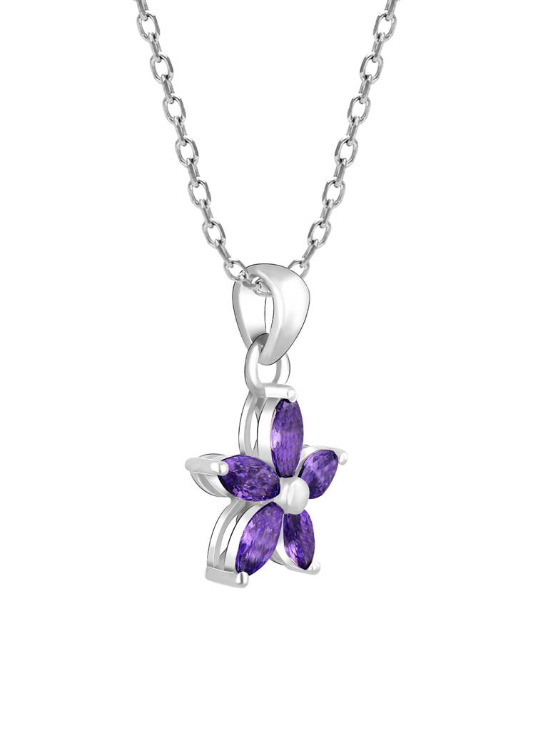 Giva 925 Sterling Silver Healing Flower Pendant With Link Chain