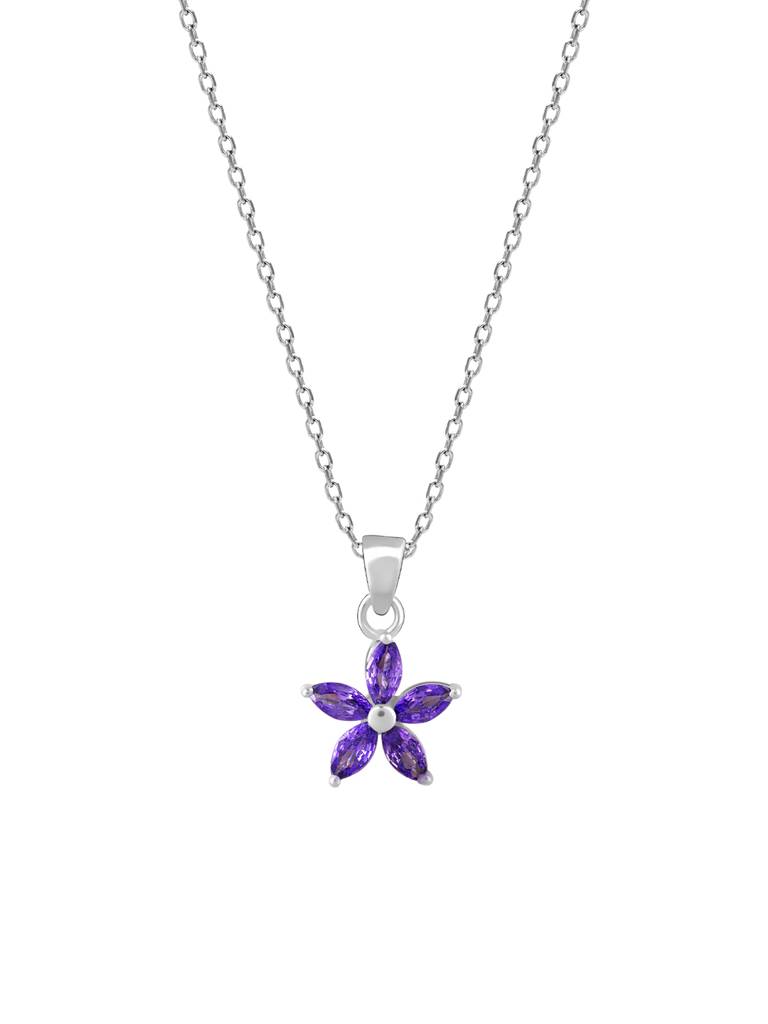 Giva 925 Sterling Silver Healing Flower Pendant With Link Chain