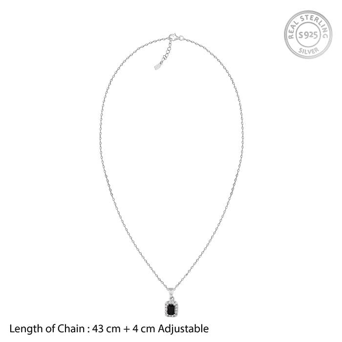 Giva 925 Sterling Silver Black Opulence Pendant With Link Chain| Necklace To Gift Women &  : PD02152