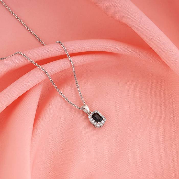 Giva 925 Sterling Silver Black Opulence Pendant With Link Chain| Necklace To Gift Women &  : PD02152